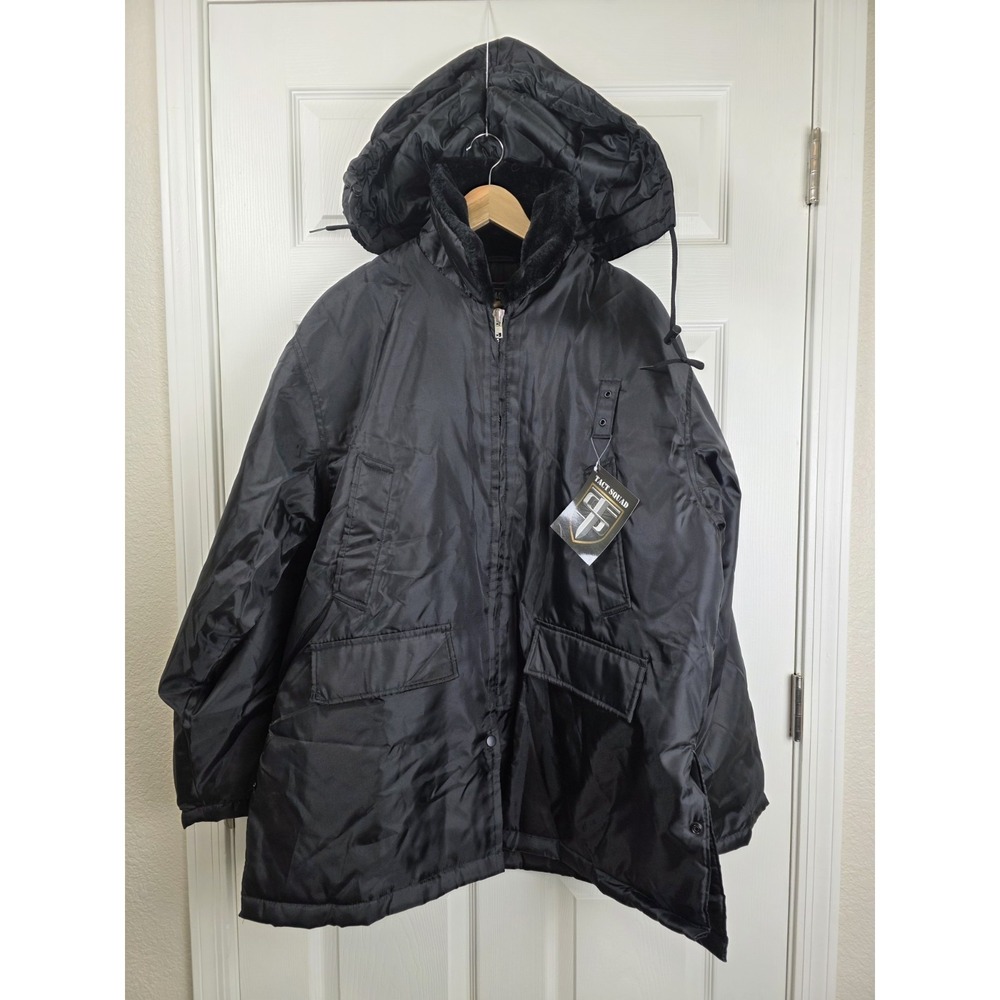 NWT- Tact Squad- Security Parka with removable hood Black Large (078)